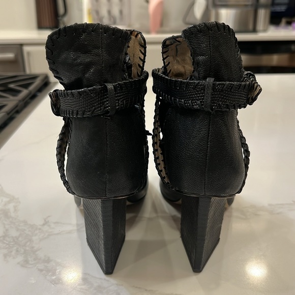 House of Harlow 1960 black leather open toe booties - Picture 3 of 14